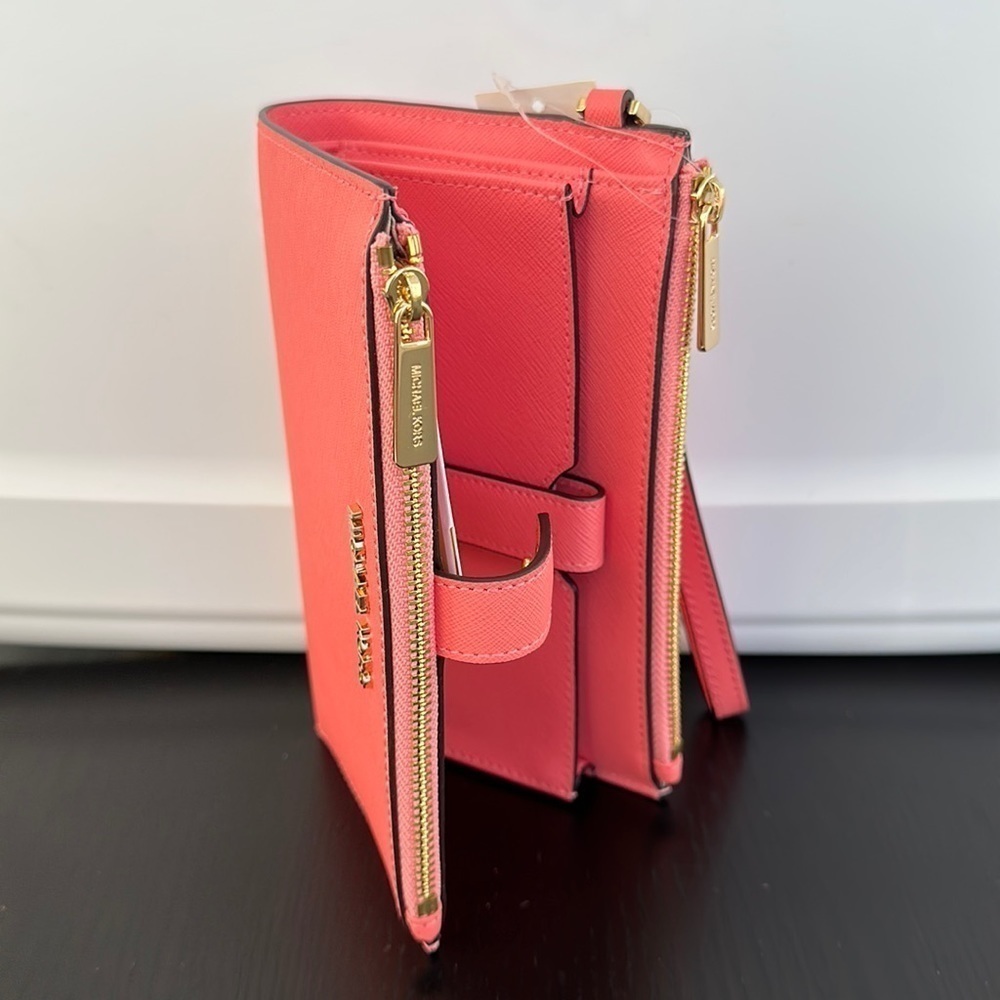 Michael Kors Jet Set double zip wallet phone case wristlet - Picture 4 of 8